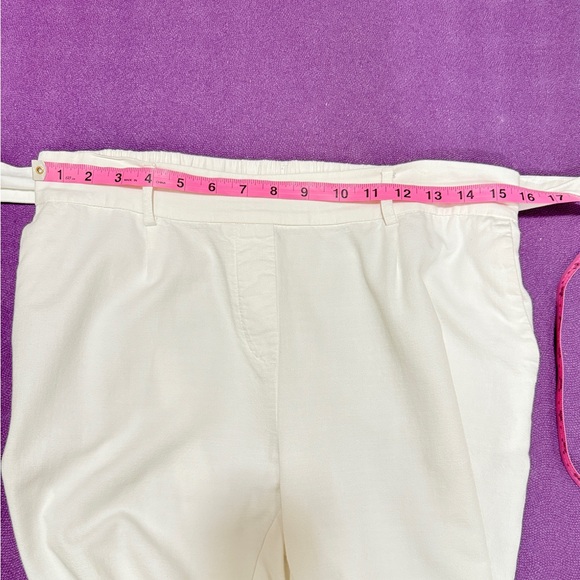 Ann Taylor White Paper Bag Waist Capri Pants Size 8 with Belt - Picture 7 of 12
